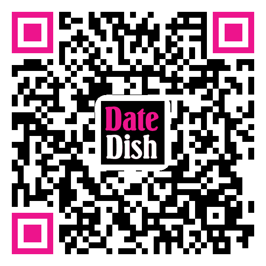 QR code with the DateDish logo to download the app